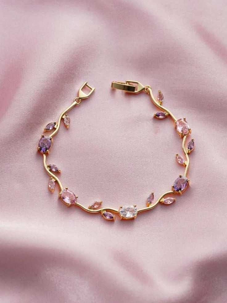 Tulip Charm Gold Bracelets