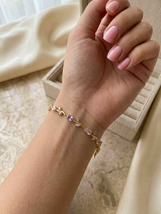 Tulip Charm Gold Bracelets