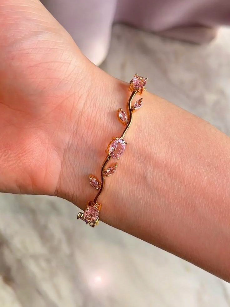 Tulip Charm Gold Bracelets