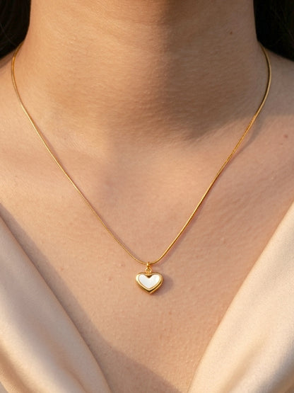 White Heart Necklace