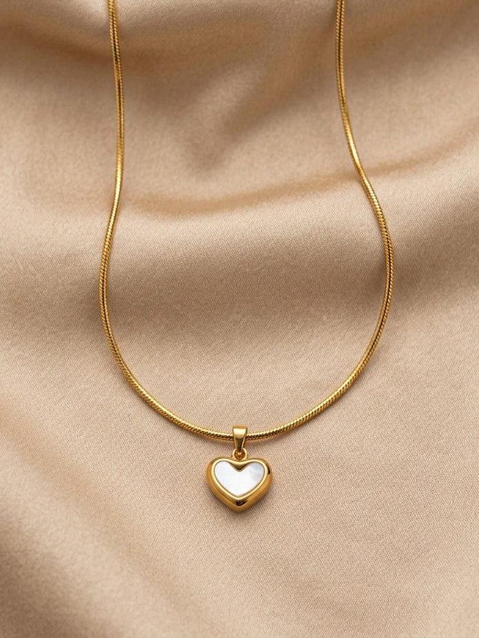 White Heart Necklace