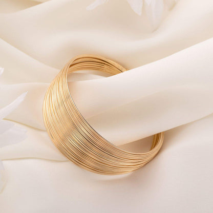 Auric Harmony Gold Cuff Bracelet - RAYONA