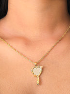 Enchanted Mirror Heart Pendant Necklace for women – elegant gold-plated mirror heart jewellery by Rayona India